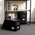 PRANDOM File Organizer Box - Set of 2 Collapsible Decorative Linen Filing Storage with Lids (Black)