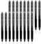 Vanstek 18 Black Retractable Erasable Gel Pens, Fine Point (0.7), Premium Comfort Grip, Black Ink for Note Taking,