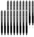 Vanstek 18 Black Retractable Erasable Gel Pens, Fine Point (0.7), Premium Comfort Grip, Black Ink for Note Taking,