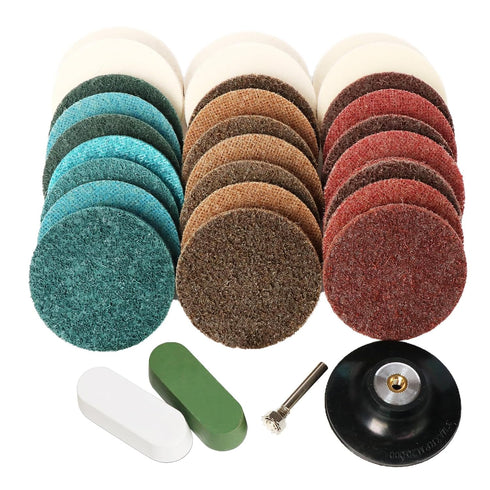 FPPO 30 PCS 3 Inch Quick Change Sanding Disc Surface Conditioning,1/4" Shank Nylon
