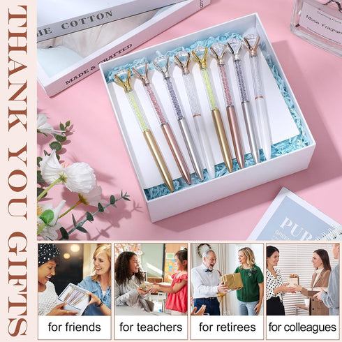 Sherr 100 Pack Big Crystal Diamond Pens, Cute Ballpoint Pens, Rhinestones Crystal Bling Gem Plated, Classic