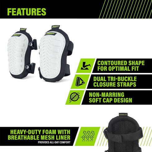 AWP Non-Marring Roofing Sub-Floor/Underlayment & Tile Knee Pads with Heavy Duty Foam Padding