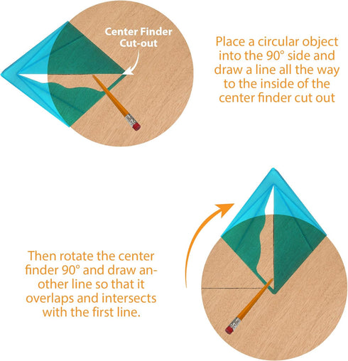 Savannah Blue and Yellow Transparent Center Finder for Square, Round, Octagon Material up to 18 Inches