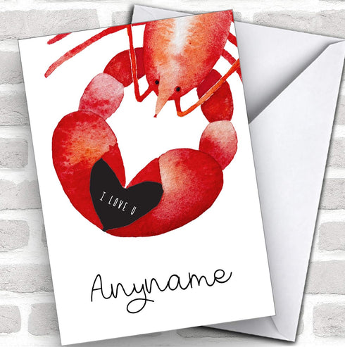 The Card Zoo Lobster I Love You Personalized Valentine's Day Card, Personalized Card, Valentines Card,