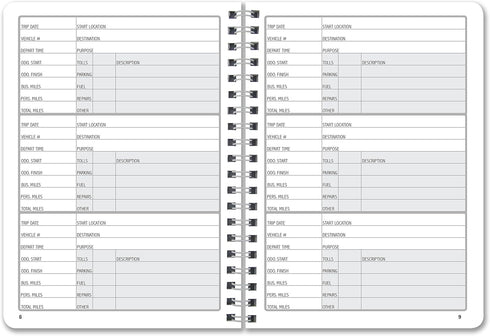 BookFactory Mileage Log Book for Auto Mileage Expense Record, 126 Pages, 5'' X 7'' Wire-O (LOG-126-57CW-A)
