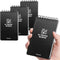 POPYOLA 4 Pack Waterproof Pocket Notebook, 3x5 Mini Spiral Notepad, 100 Squared Pages for Outdoor Use