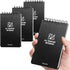 POPYOLA 4 Pack Waterproof Pocket Notebook, 3x5 Mini Spiral Notepad, 100 Squared Pages for Outdoor Use