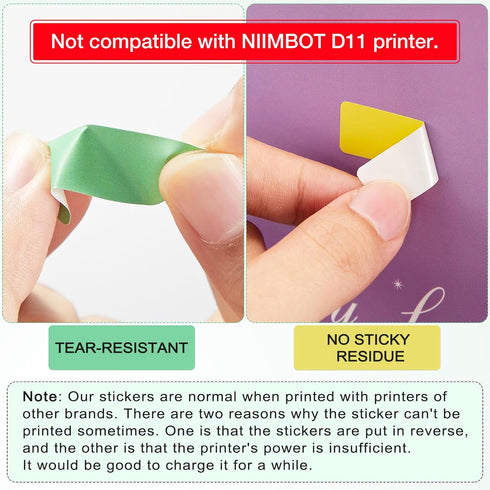 Marspark 1920 Pieces Label Tape Print Stickers, Laminated Labeling Paper for D30 Portable Printer, 160/Roll, 12 x 40 mm