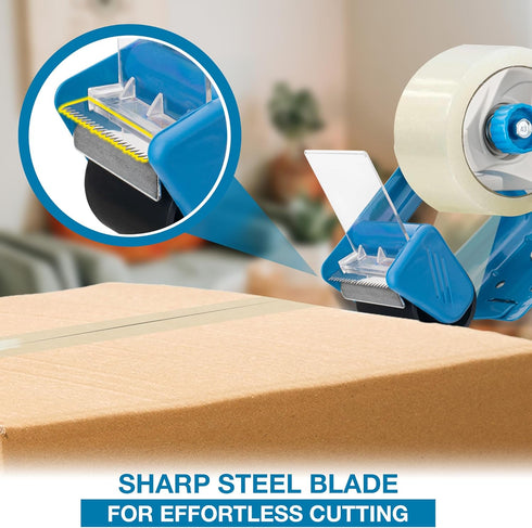 Perco Packing Tape Dispenser Gun for Efficient Packaging and Storage - Blue, Fits 1.88-Inch Tape Rolls