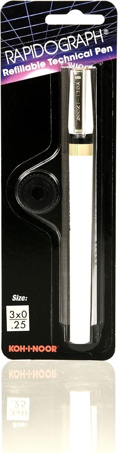 Koh-I-Noor Rapidograph Technical and Artist Pen, 0.25mm Nib, Black, 1 Each (3165.ZZZ)