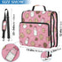 Fisyme 3 Cookies Cute Milk Bottles Zipper Binder Ring with Zipper and Shoulder Strap Large Capacity Multi-Pocket Binder