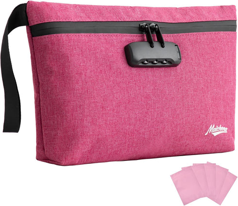 MAICHENG Large Storage Bag with Combination Lock, Water Resistant Travel Medicine Organizer Pouch - Great Christmas Gift