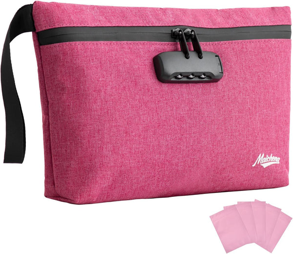 MAICHENG Large Storage Bag with Combination Lock, Water Resistant Travel Medicine Organizer Pouch - Great Christmas Gift