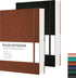 RETTACY Journaling Notebooks, 2-Pack, B5 College Ruled, 204 Numbered Pages, Leather Softcover, 7.6" × 10" (Black &