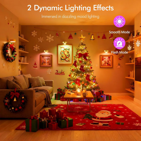Kandicyar 3-Pack 13 Picture Lights for Wall, RGB Color Changing Led Art Display Light with Rechargeable Battery