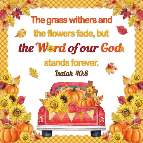 Fall Bulletin Board Decorations Set - Religious Pumpkin Sunflower Cutouts for Thanksgiving School Decor