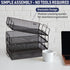 Stackable Paper Tray Desk Organizer - 4-Tier Metal Mesh Letter Organizers for Business, Home, School, Multi-Functional