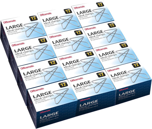Officemate Large Butterfly Clips 1.875 inch x 2.625 inch, 144 Clips (99966), Silver, Pack of 12