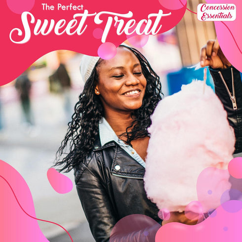Concession Essentials /1lb -2ct Cotton Candy Floss Sugar -Pink Vanilla and Blue Raspberry Jars Each Flavor