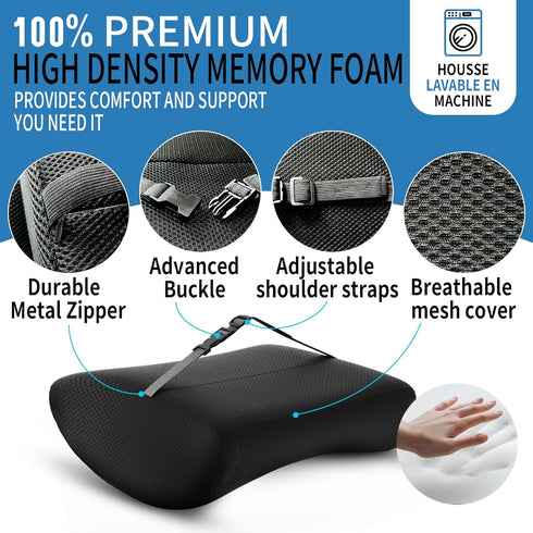 assountgh Tailbone&Sciatica Seat Cushion &Office Chair Cushion,Lumbar Support Pillow for Office Chair,Ergonomic Memory