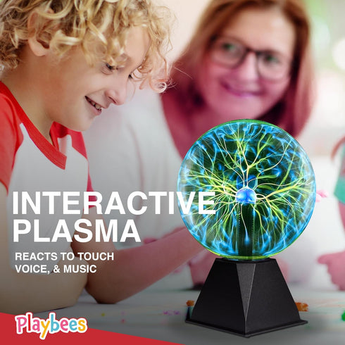 7 Inch Bulb Playbees Green Plasma Ball - - Tesla Coil Static Electricity in a Vacuum Pressurized Glass Globe, Nebula