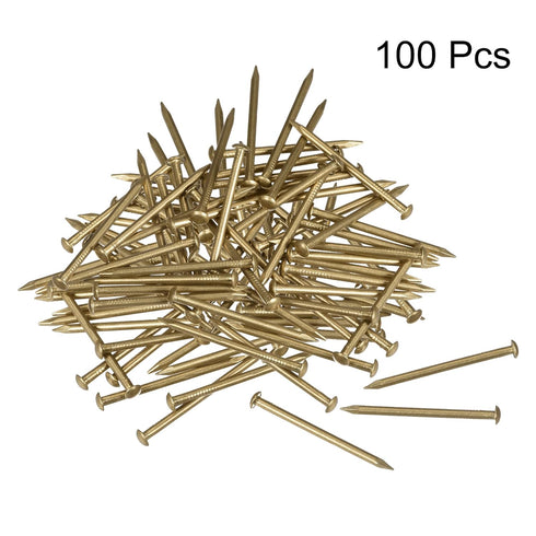 uxcell Small Tiny Brass Nails 1.5x25mm for DIY Decorative Pictures, 100pcs Household Accessories