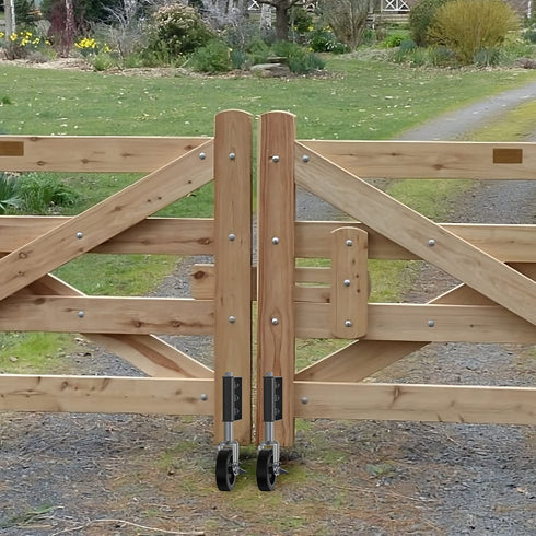 Heavy Duty Gate Caster - Spring Loaded Swivel Wheel for Wooden Gate and Fence, 220LBS Capacity