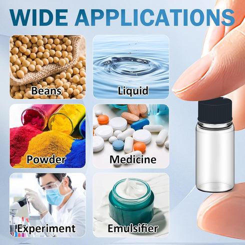 100pcs 3ml Clear Glass Vials, Leak-Proof Sample Vials with Screw Cap and PE Liners for Lab Use, Storage Liquid