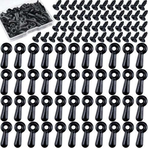 Picture Frame Turn Button Fasteners Set, 100 Pieces Hardware Clips with 100 Screws for Craft, Hanging Photos