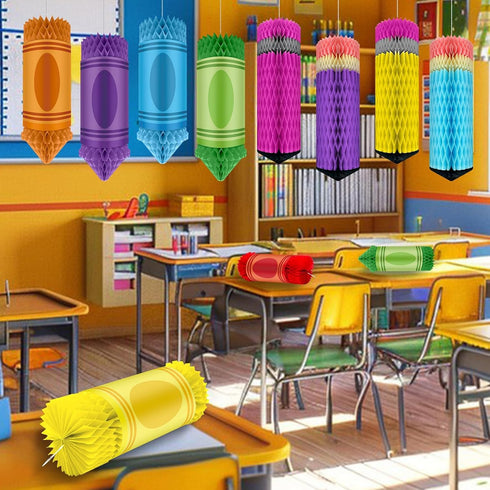 12PCS Pencil Theme Classroom Decor Preschool Kindergarten Back to School First Day of School Crayon Decor Classroom