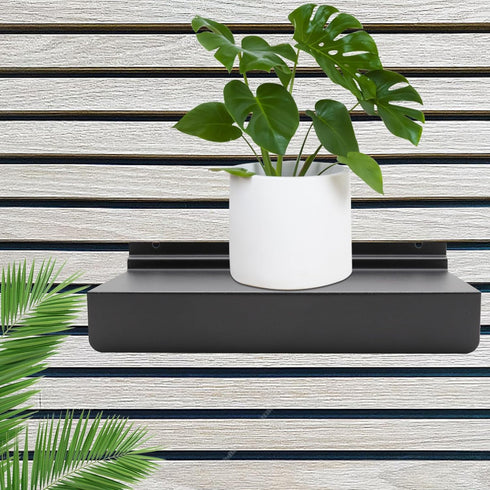 4x10 Inch Slatwall Shelves Set of 10, Metal Accessories for Slat Wall, Black Flat Display Shelves for Storage