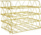 Yeaqee 4 Tier Stackable Paper Tray, Gold Desk Organizer Rack, Metal Letter File Organizer, Horizontal Holder for Office