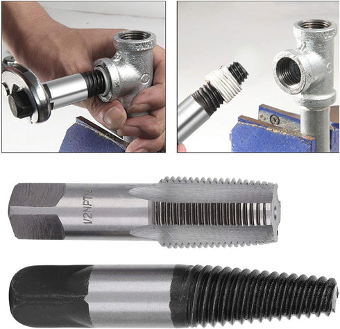 Garosa Pipe Tap Set, 1/2 inch Thread Broken Pipe Extractor Tools for Home Water Pipe Repair Kit
