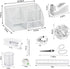 White Office Desk Accessories, 12pcs Organizers with Tape Dispenser, Stapler, Scissors, Ruler, Sticky Tabs, Clips Set