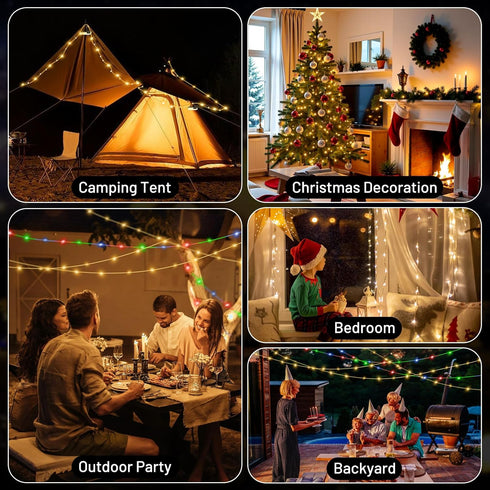 32.8FT 4 1 (10 Camping String Lights, in Rechargeable Waterproof Hanging Lamp Portable LED Light for Outdoor Camping