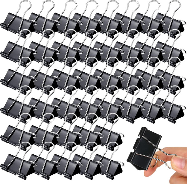 Yexiya 300 Pcs Large Binder Clips, Bulk Big Paper Clamps for Teachers, Students, School Office Supplies (Black, 1.61