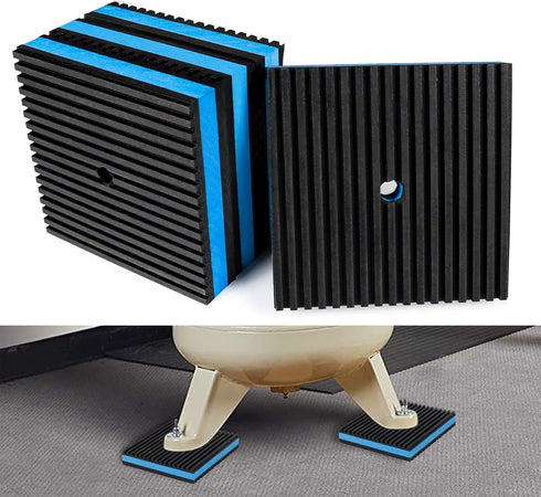 Forestchill Anti Vibration Pads, 3" × 3" × 7/8" Heavy Duty Rubber Isolation Pads for Air Compressor, HVAC, Treadmill