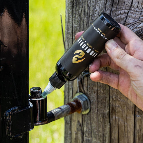 LIQUIDFIX Door, Lock & Hinge Lubricant - Reduces Noise Instantly - 4 oz Dropper & 0.5 oz Needle Oiler for Sliding Doors