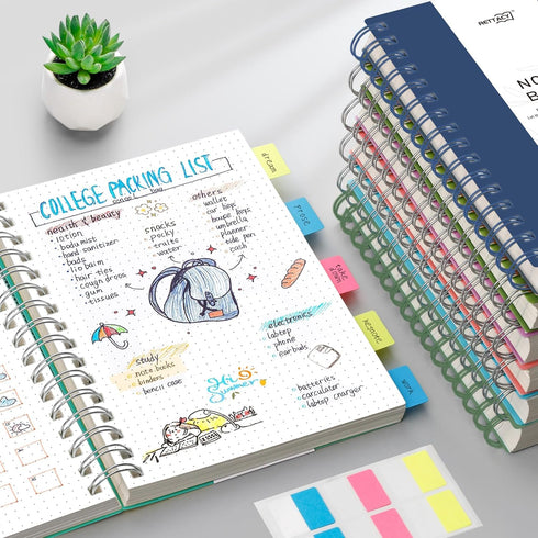RETTACY Bullet Dotted Journal, B5 Dotted Grid Spiral Notebook, 300 Pages, 100 GSM Premium Acid-Free Paper, Bullet