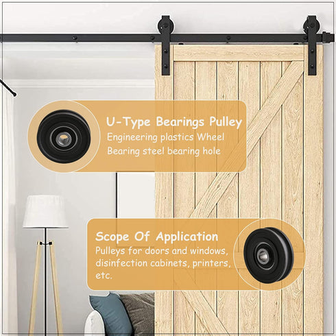 CNBTR 4PCS U-Type Pulley Wheel U Groove Bearing for Doors and Windows, 8mm Shaft Hole, 45mm Diameter