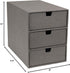 Bigso Box of Sweden Ingrid 3-Drawer Desk Organizer, Durable Stackable Fiberboard Drawers for Office Supplies, 6.3" x