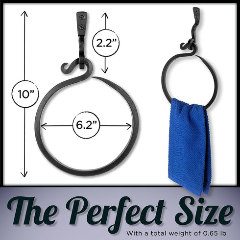 Wrought Iron Towel Ring - Handmade Towel Rack, A Touch Of Artisanal Charm To Your Kitchen Or Bathroom