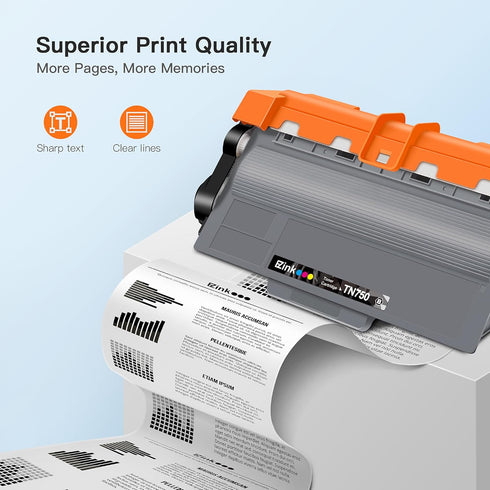 E-Z Ink 2-Pack Compatible Toner Cartridge Replacement for Brother TN750 TN-750 TN720 TN-720 for HL-5450DN HL-5470DW