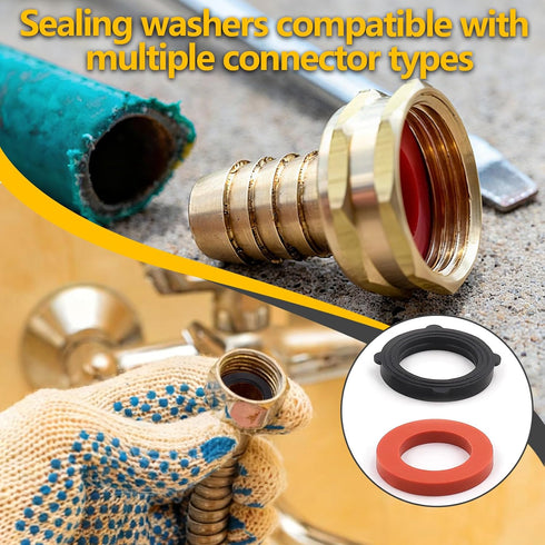 NBRINGO 160 (14 Pieces Hose Bib Washer & Faucet Washers Assorted Kit Sizes) - Includes Hose Gaskets, Flat & Beveled