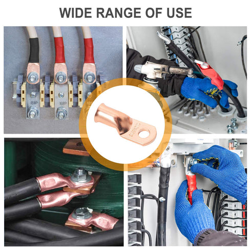 20pcs 1/0 2/0 0 00 3/8" 5/16" 3:1 SVAAR Battery Cable Ends Kit AWG AWG Copper Lugs Gauge Gauge Battery Cable Lugs