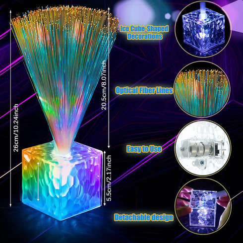 16 (9 Inch,Clear) Amylove Pcs Mini Fiber Optic Lamp Bulk LED Light Color Changing Table Centerpiece Glow in The Dark