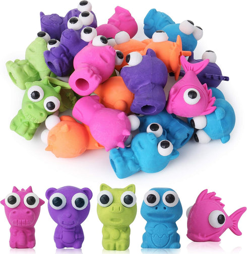 Mr. Pen Cap Erasers, 20 Pack Animal Eraser Caps for Kids, Pencil Erasers, Back to School Supplies