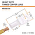 SELTERM 2pcs 8 AWG #10 Stud Tinned Copper Wire Lugs, Battery Lugs, Ring Terminals, UL Marine Grade Electrical Battery