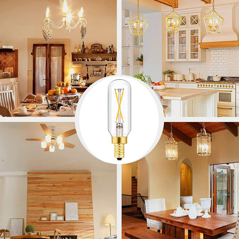 E12 Bulb Dimmable 2W 25 Bulb T6 T25 E12 Bulb 25 AC120V 300LM e12 Bulb 6Pack Leools LED Equal watt Light Soft White