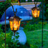 2 Pack 2 38 Inch Dynaming Solar Flame Hanging Lights Outdoor, Halloween Solar Flickering Flame LED Garden Lanterns